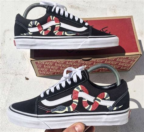 gucci snake old skool vans|Vans custom Gucci snake with box review .